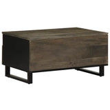 Table basse noir 80x54x40 cm bois massif de manguier