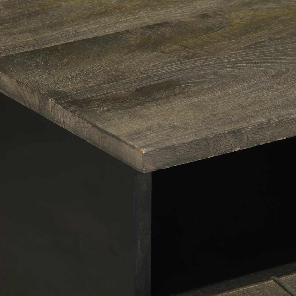 Table basse noir 80x54x40 cm bois massif de manguier