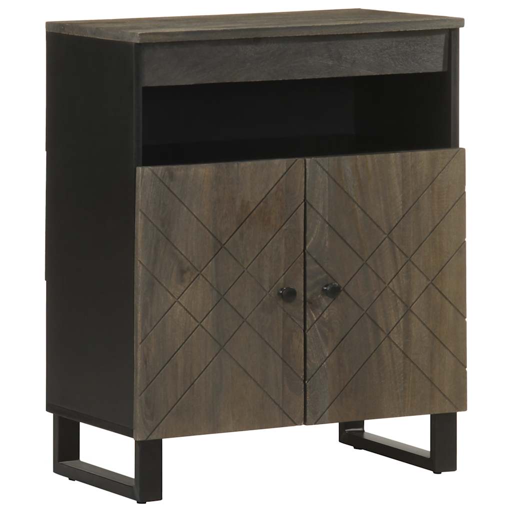 Schwarzes Sideboard 60x33x75 cm aus massivem Mangoholz