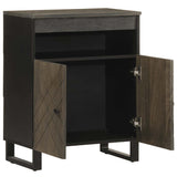 Schwarzes Sideboard 60x33x75 cm aus massivem Mangoholz