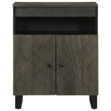 Schwarzes Sideboard 60x33x75 cm aus massivem Mangoholz