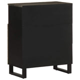 Schwarzes Sideboard 60x33x75 cm aus massivem Mangoholz