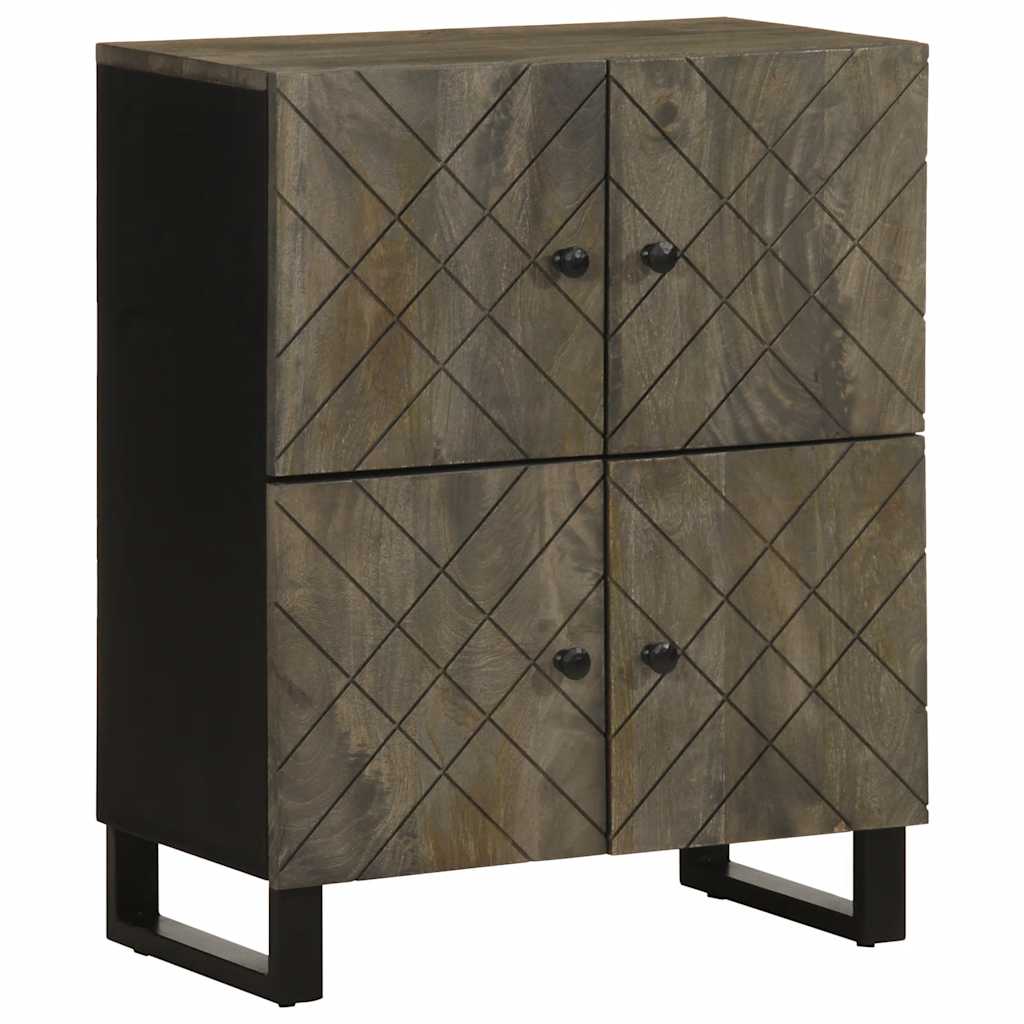 Buffet noir 60x33x75 cm bois massif de manguier