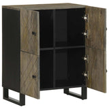 Buffet noir 60x33x75 cm bois massif de manguier