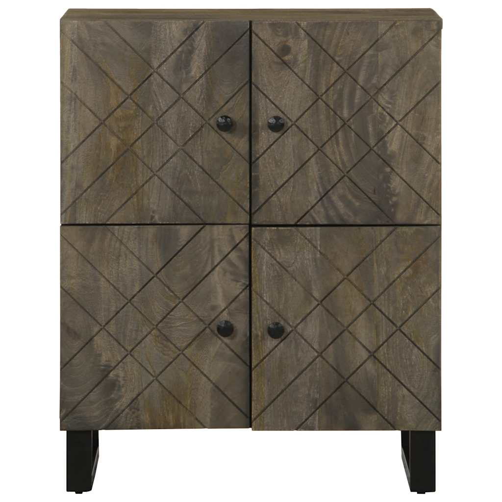 Buffet noir 60x33x75 cm bois massif de manguier