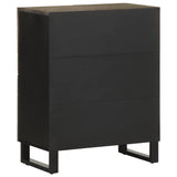 Buffet noir 60x33x75 cm bois massif de manguier