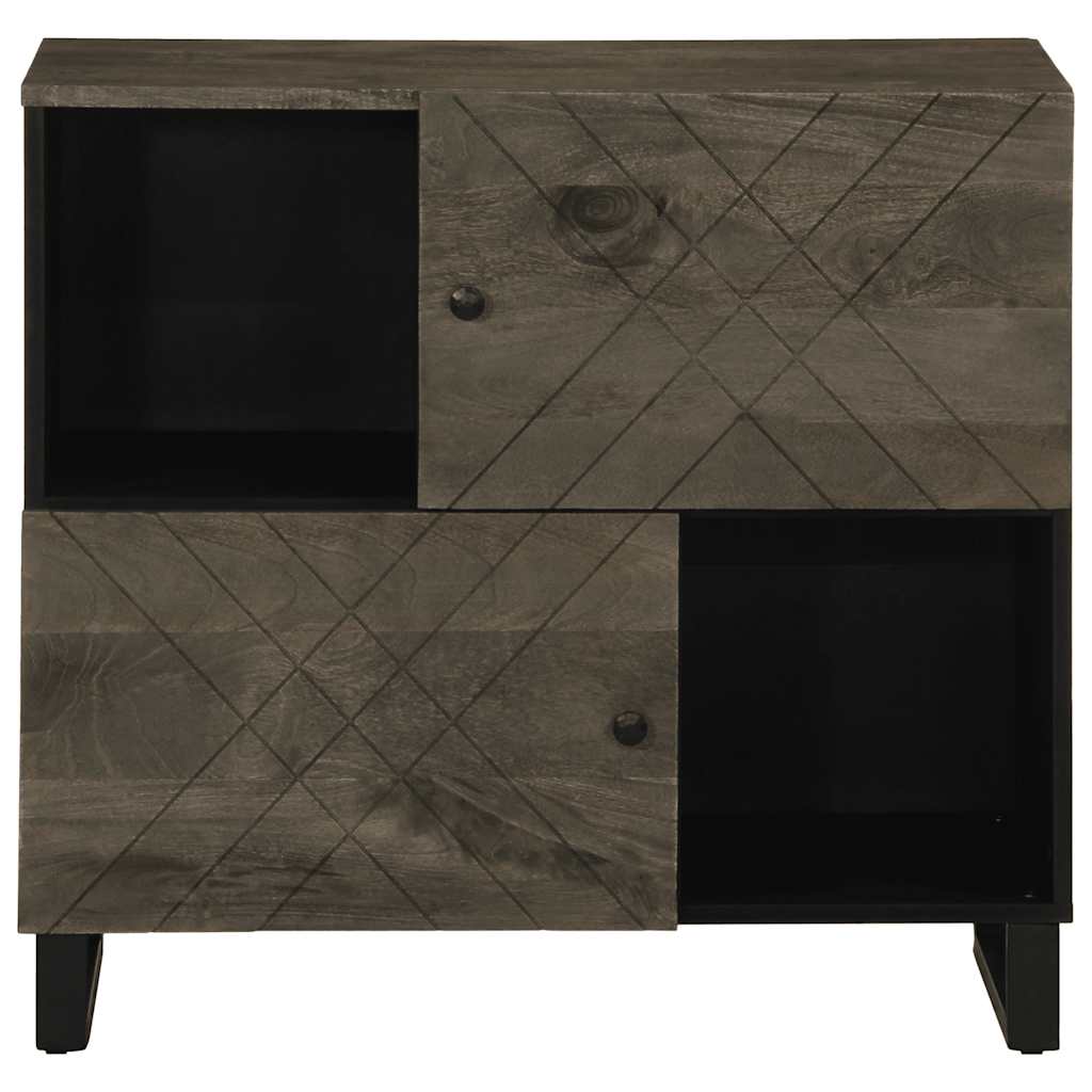 Buffet noir 80x33x75 cm bois massif de manguier