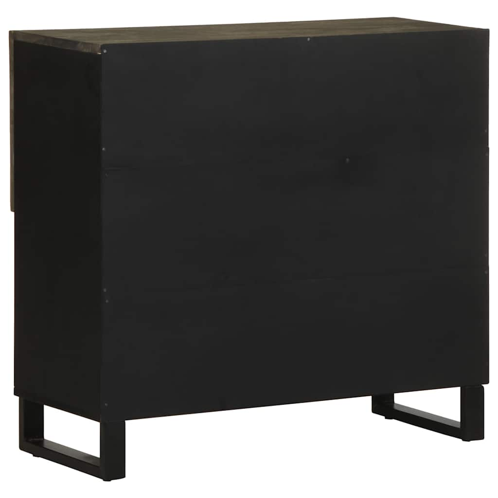 Buffet noir 80x33x75 cm bois massif de manguier