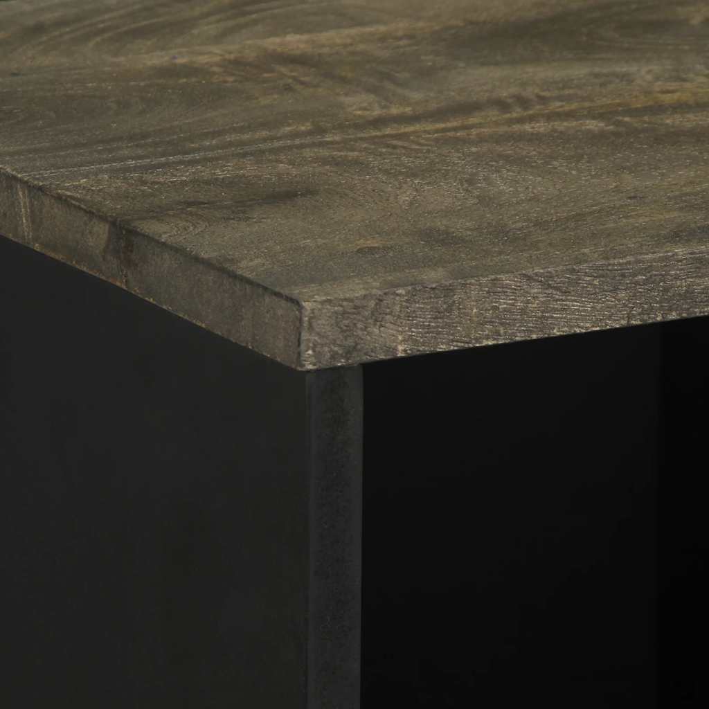 Buffet noir 80x33x75 cm bois massif de manguier