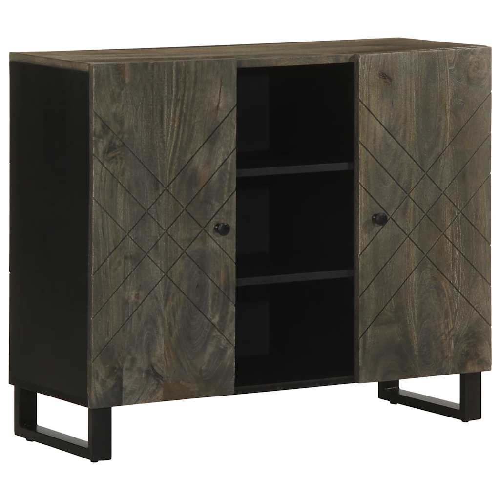 Buffet noir 90x33x75 cm bois massif de manguier