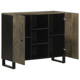 Buffet noir 90x33x75 cm bois massif de manguier