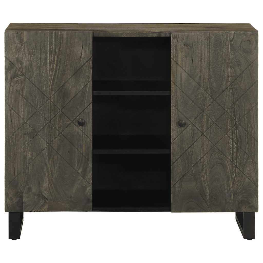 Buffet noir 90x33x75 cm bois massif de manguier