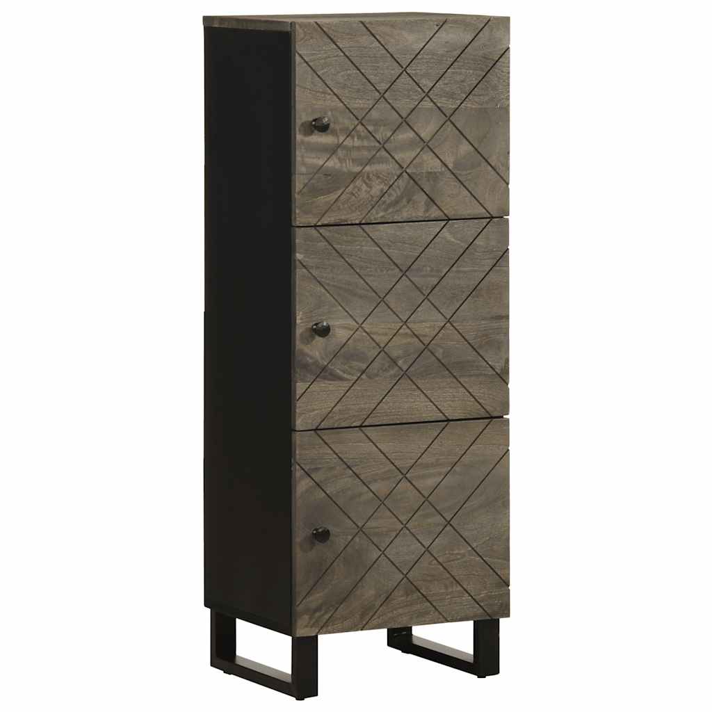 Schwarzes Sideboard 40x33x110 cm aus massivem Mangoholz