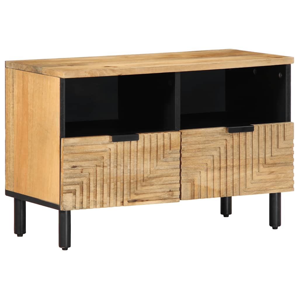 Meuble TV marron 70x33x46 cm bois massif de manguier