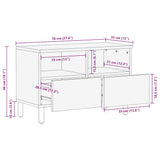 Meuble TV marron 70x33x46 cm bois massif de manguier