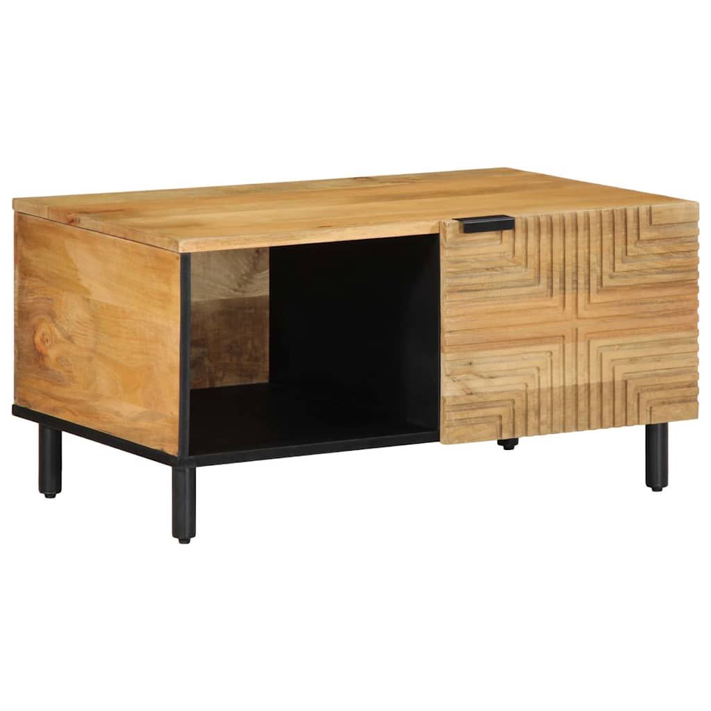 Table basse marron 80x50x40 cm bois de manguier massif