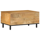 Table basse marron 80x54x40 cm bois massif de manguier