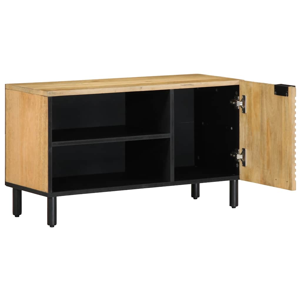 Meuble TV marron 80x31,5x46 cm bois massif de manguier