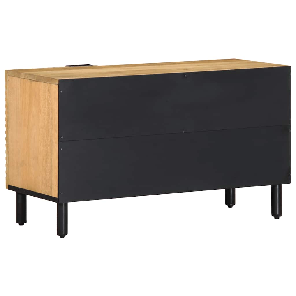 Meuble TV marron 80x31,5x46 cm bois massif de manguier