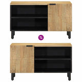 Meuble TV marron 80x31,5x46 cm bois massif de manguier