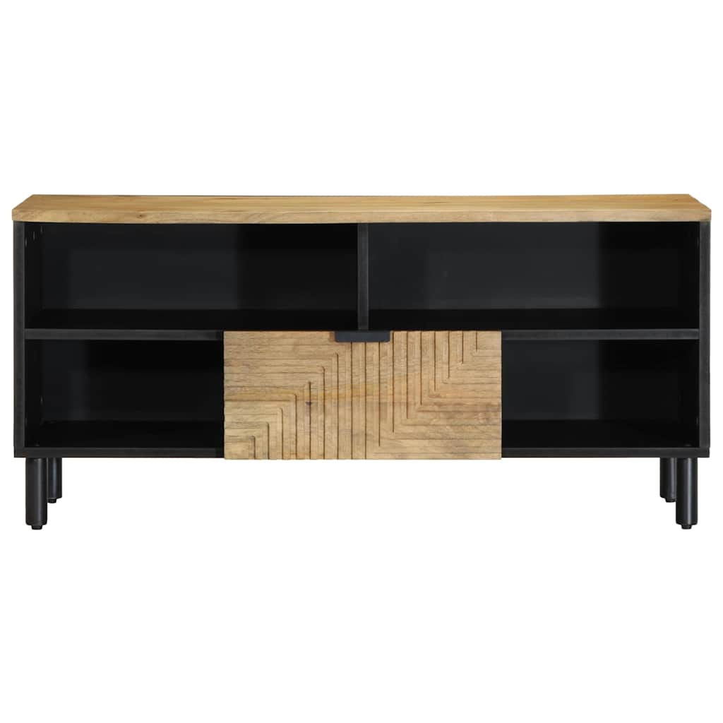 Meuble TV marron 100x33x46 cm bois massif de manguier