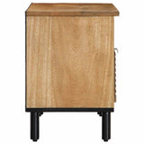 Meuble TV marron 80x33x46 cm bois massif de manguier