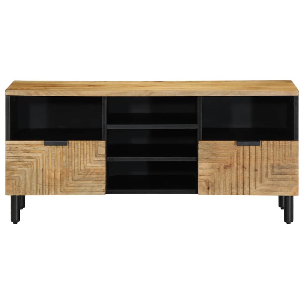 Meuble TV marron 100x33x46 cm bois massif de manguier