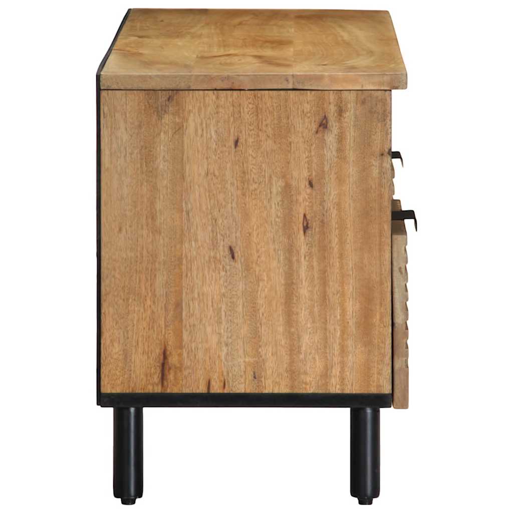 Meuble TV marron 100x33x46 cm bois massif de manguier