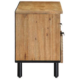 Meuble TV marron 100x33x46 cm bois massif de manguier