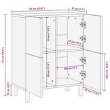 Buffet marron 60x33x75 cm bois massif de manguier