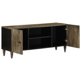 Meuble TV gris clair 105x33,5x46 cm bois massif de manguier