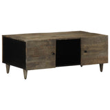 Table basse gris clair 100x54x40 cm bois massif de manguier