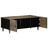 Table basse gris clair 100x54x40 cm bois massif de manguier