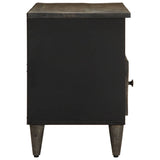 Meuble TV noir 100x33x46 cm bois massif de manguier