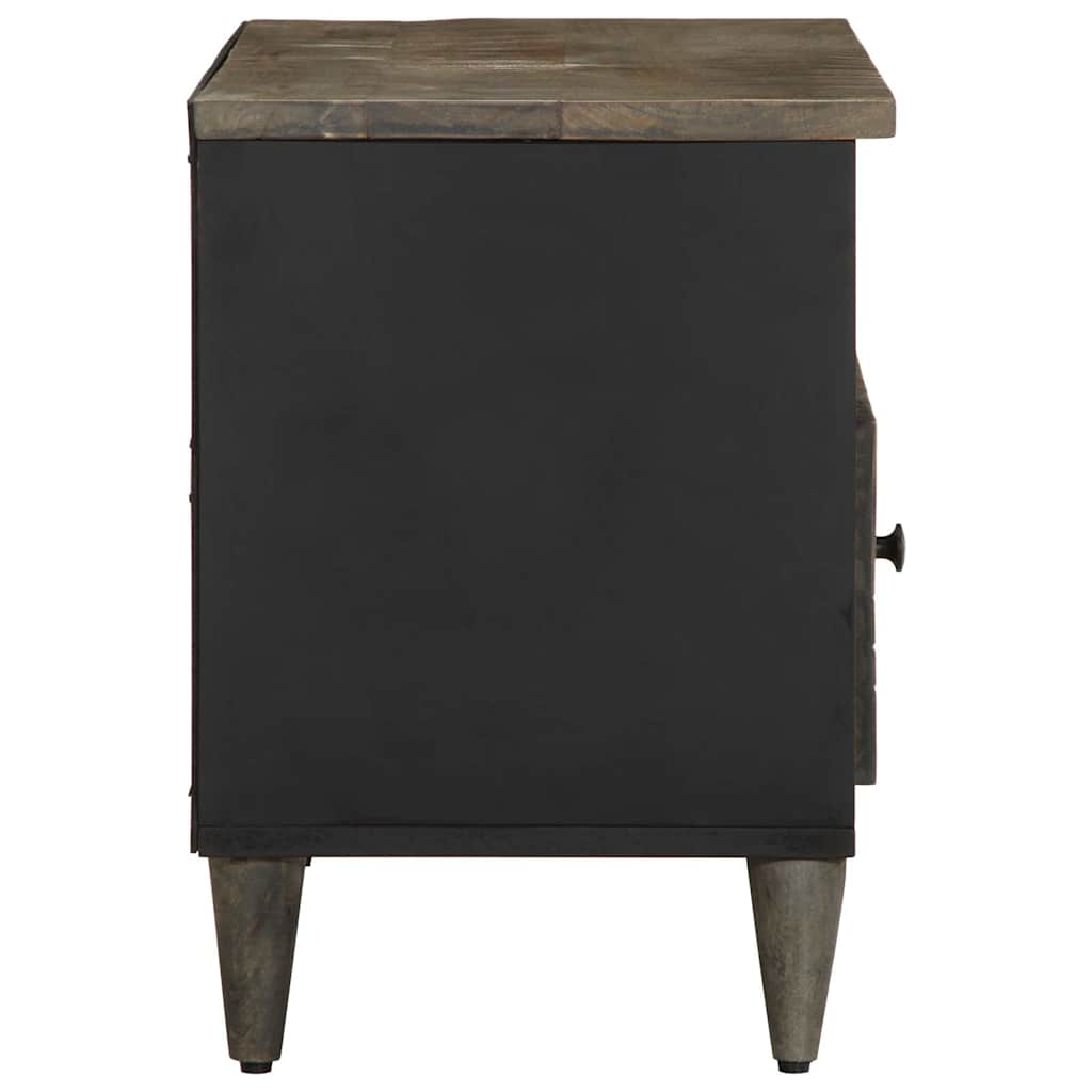 Meuble TV noir 80x33x46 cm bois massif de manguier