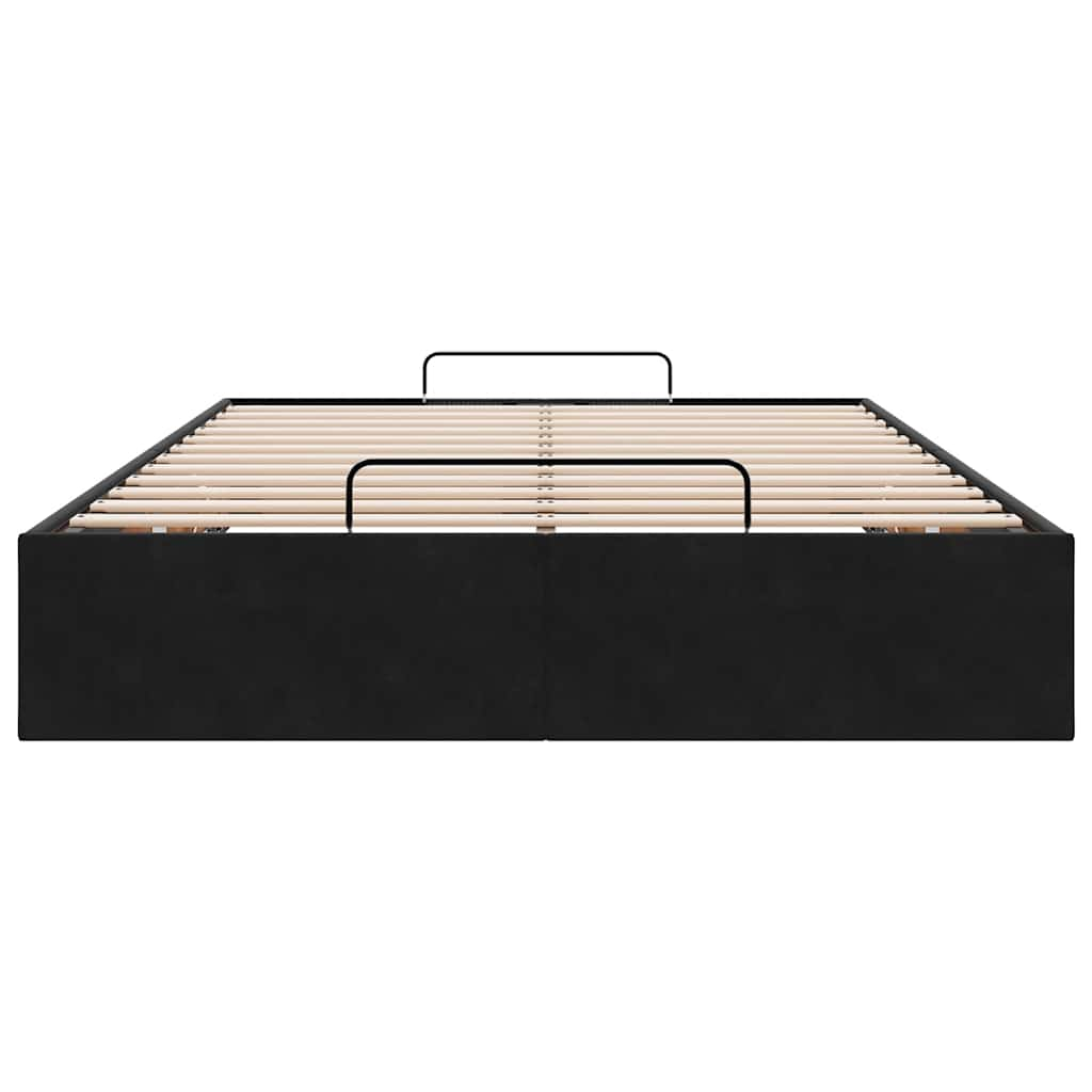 Cadre de lit ottoman sans matelas noir 120x200 cm velours