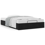 Cadre de lit ottoman sans matelas noir 120x200 cm velours