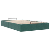 Cadre de lit ottoman sans matelas vert foncé 120x200 cm velours