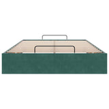 Cadre de lit ottoman sans matelas vert foncé 120x200 cm velours