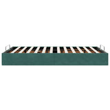 Cadre de lit ottoman sans matelas vert foncé 120x200 cm velours