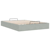 Cadre de lit ottoman sans matelas gris clair 140x190 cm velours