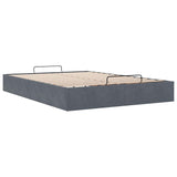 Cadre de lit ottoman sans matelas gris foncé 140x190 cm velours