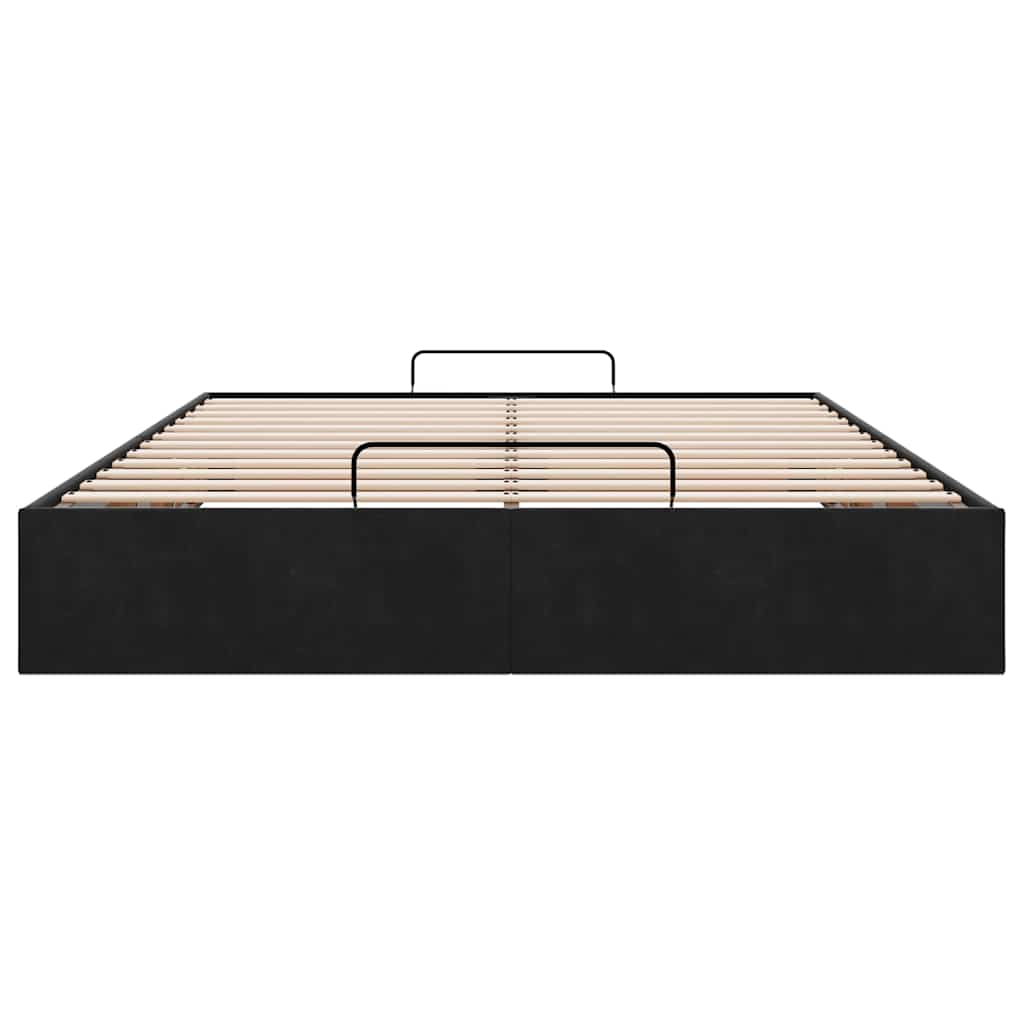 Cadre de lit ottoman sans matelas noir 140x190 cm velours