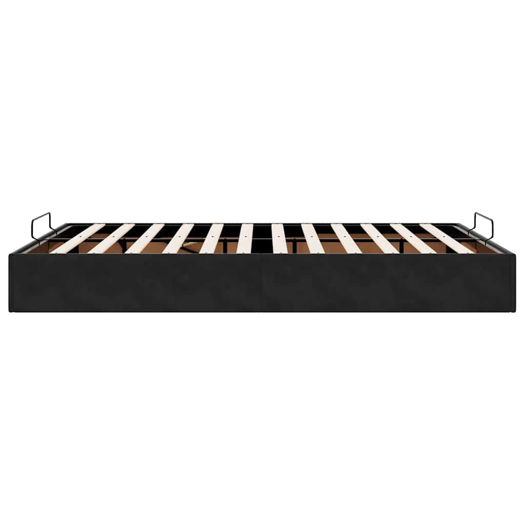 Cadre de lit ottoman sans matelas noir 140x190 cm velours