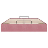 Cadre de lit ottoman sans matelas rose 140x190 cm velours