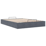 Cadre de lit ottoman sans matelas gris foncé 140x200 cm velours