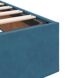 Cadre de lit ottoman sans matelas bleu foncé 140x200 cm velours