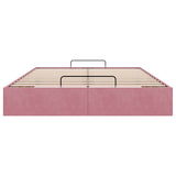 Cadre de lit ottoman sans matelas rose 140x200 cm velours