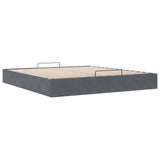 Cadre de lit ottoman sans matelas gris foncé 160x200 cm velours