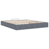 Cadre de lit ottoman sans matelas gris foncé 160x200 cm velours